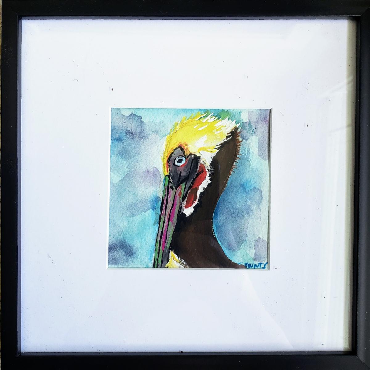 4×4 inch originals, matted and framed picture