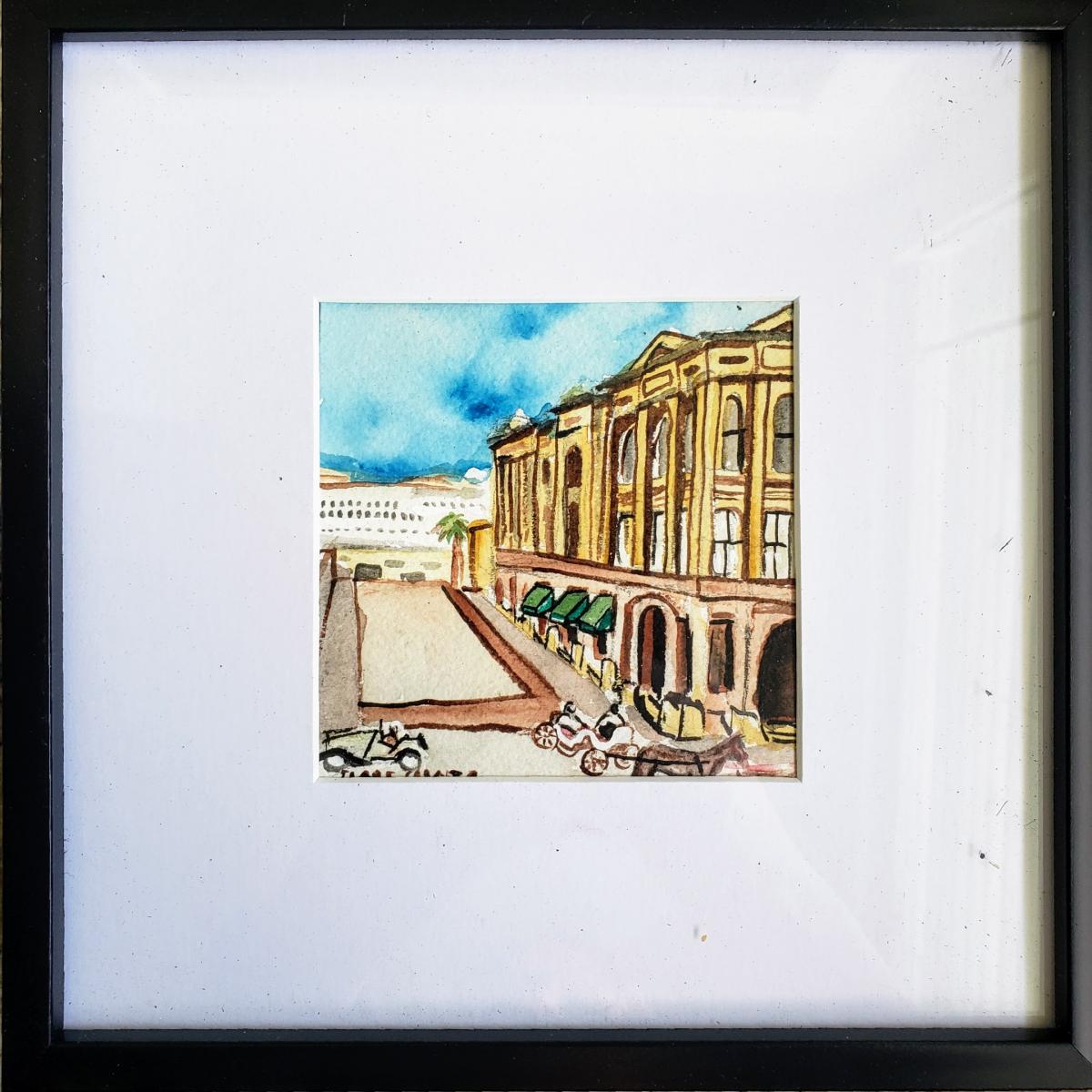 4×4 inch originals, matted and framed picture