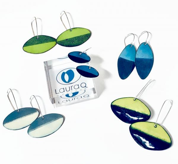 Color block enamel earrings picture