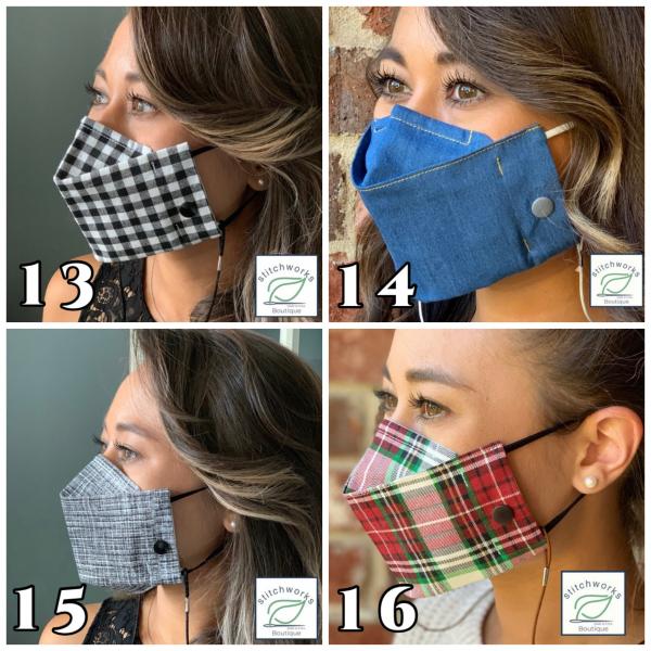Black Houndstooth Face Mask picture