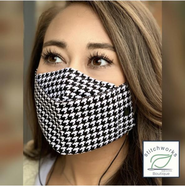 Black Houndstooth Face Mask picture