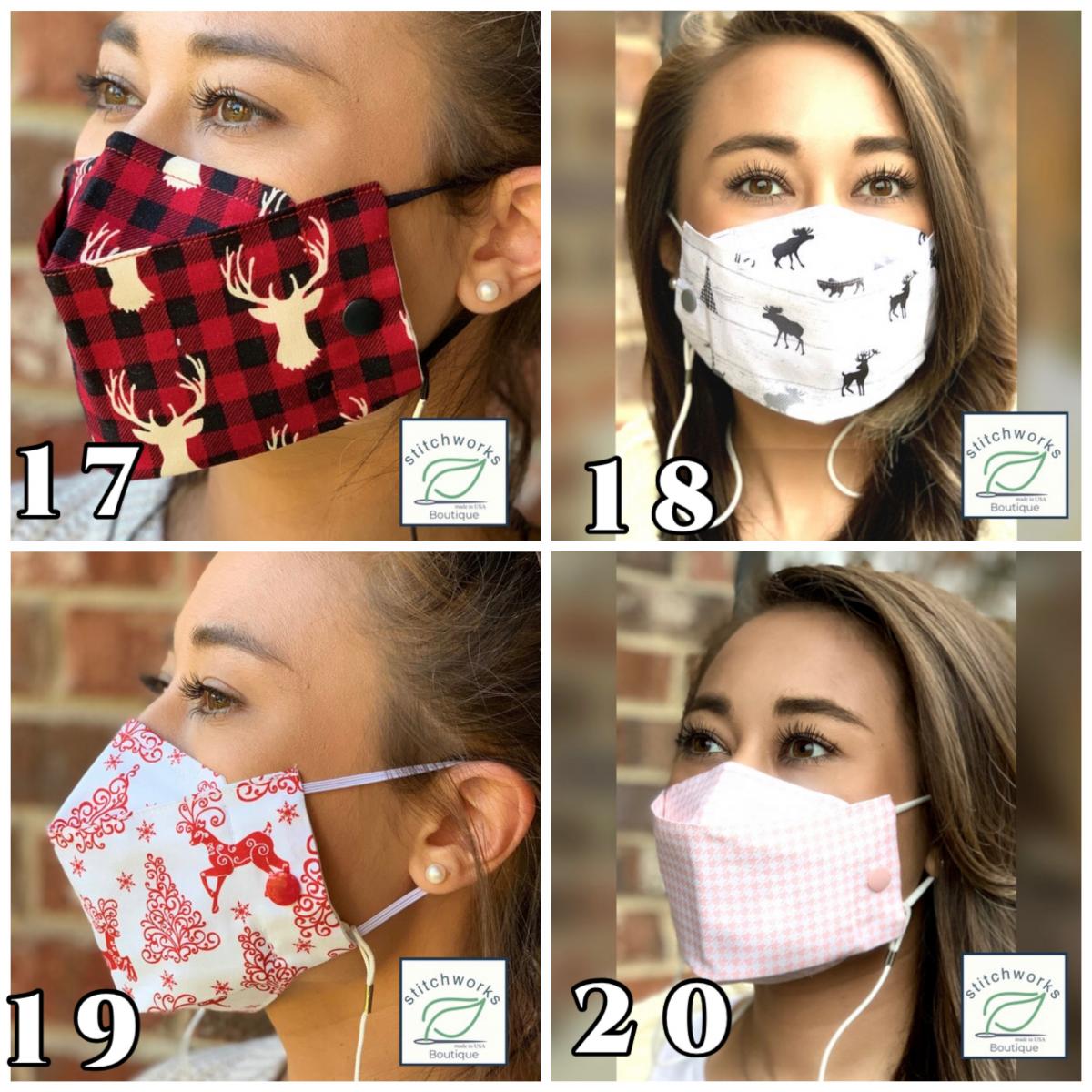 Black Houndstooth Face Mask picture