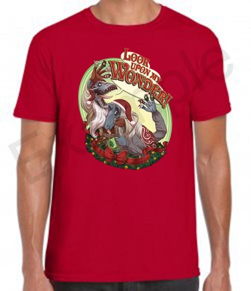 Festive 'Look upon my Wonder' Unisex T-Shirt in Red picture