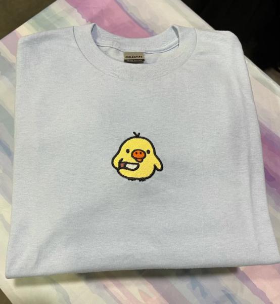 Ducky with knife Embroider picture