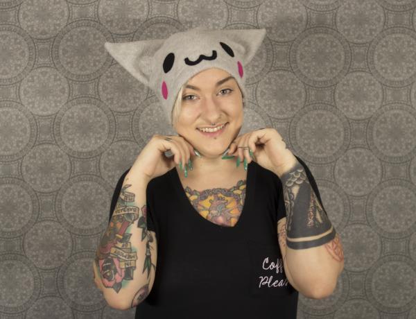 Cute Grey Kitty Hat Nyan picture