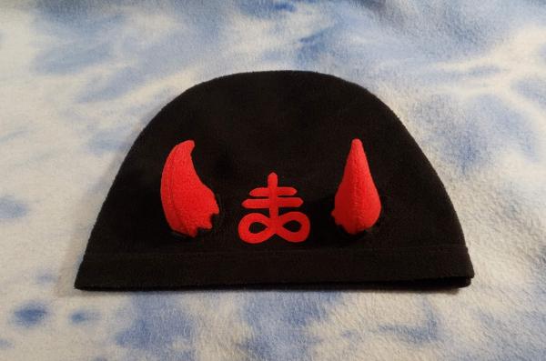 Gothic Horned Beanie Horns Satan Leviathan picture