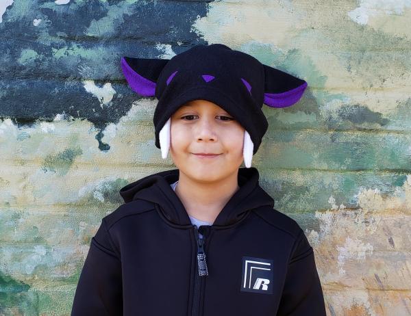 Purple Vampire Kitty Hat with Fangs picture