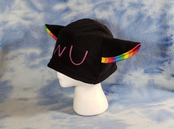 UwU Kitty Hat with Rainbow Ears LGBTQ picture
