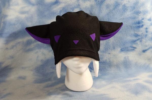 Purple Vampire Kitty Hat with Fangs picture