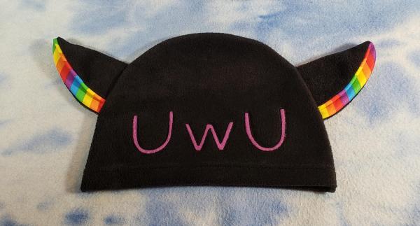 UwU Kitty Hat with Rainbow Ears LGBTQ picture