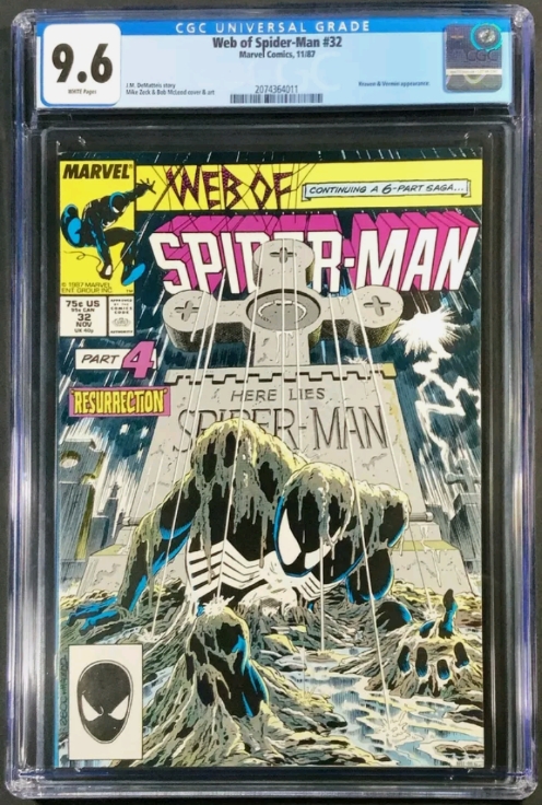 WEB OF SPIDER-MAN #32 💥 CGC 9.6 💥 KRAVEN & VERMIN APPEARANCE picture