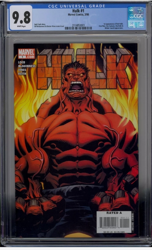 Hulk #1 CGC 9.8 NM/MT 1st Red Hulk McGuinness Loeb Marvel She Hulk Iron Man