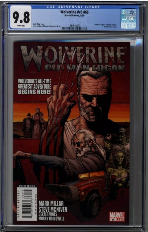 WOLVERINE #66 (CGC 9.8) 2008 1st OLD MAN LOGAN; WRAPAROUND COVER; MARK MILLAR