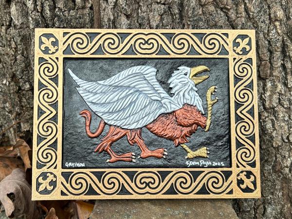Gryphon - Cast Paper Kevin Dyer - Fantasy Heraldry Griffin Griffon legendary creature mythical folklore lion Celtic Irish Scottish Welsh