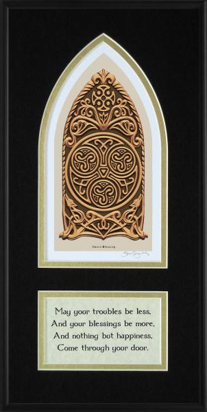 Celtic House Blessing - Framed Digital Art Print 8" x 16" picture