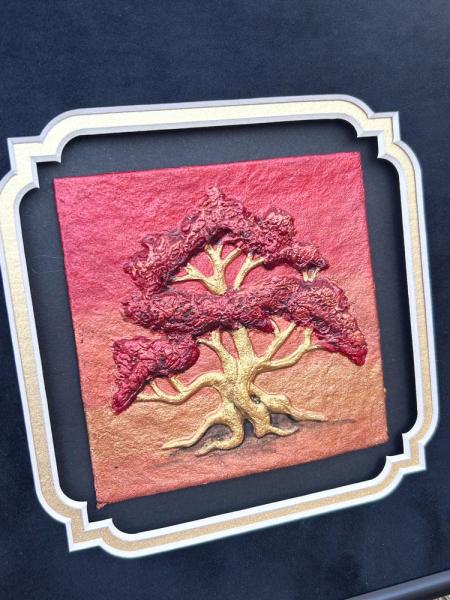 Four Seasons 8" x 32" - Hand Painted Cast Paper - Trees - Seasons - Spring, Summer, Autumn and Winter picture