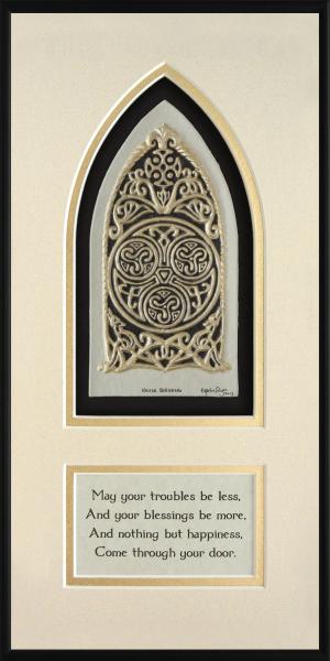 Celtic House Blessing Framed Hand Painted Paper Casting picture