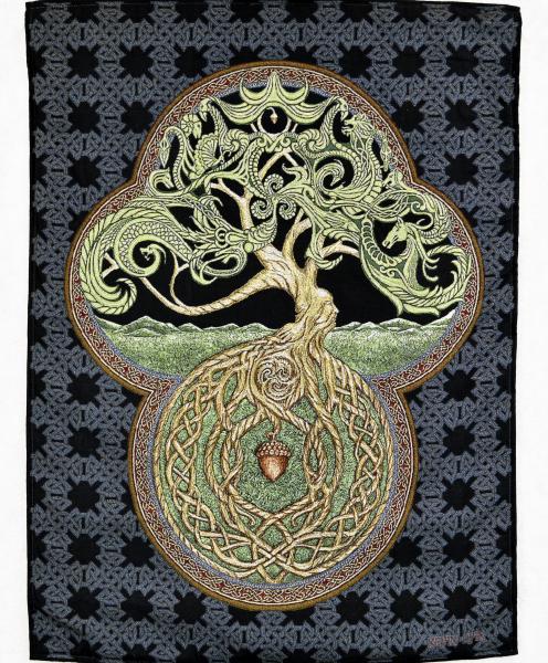 Celtic Tree of Life 25" x 35" Woven Tapestry