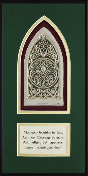 Celtic House Blessing Framed Hand Painted Paper Casting picture