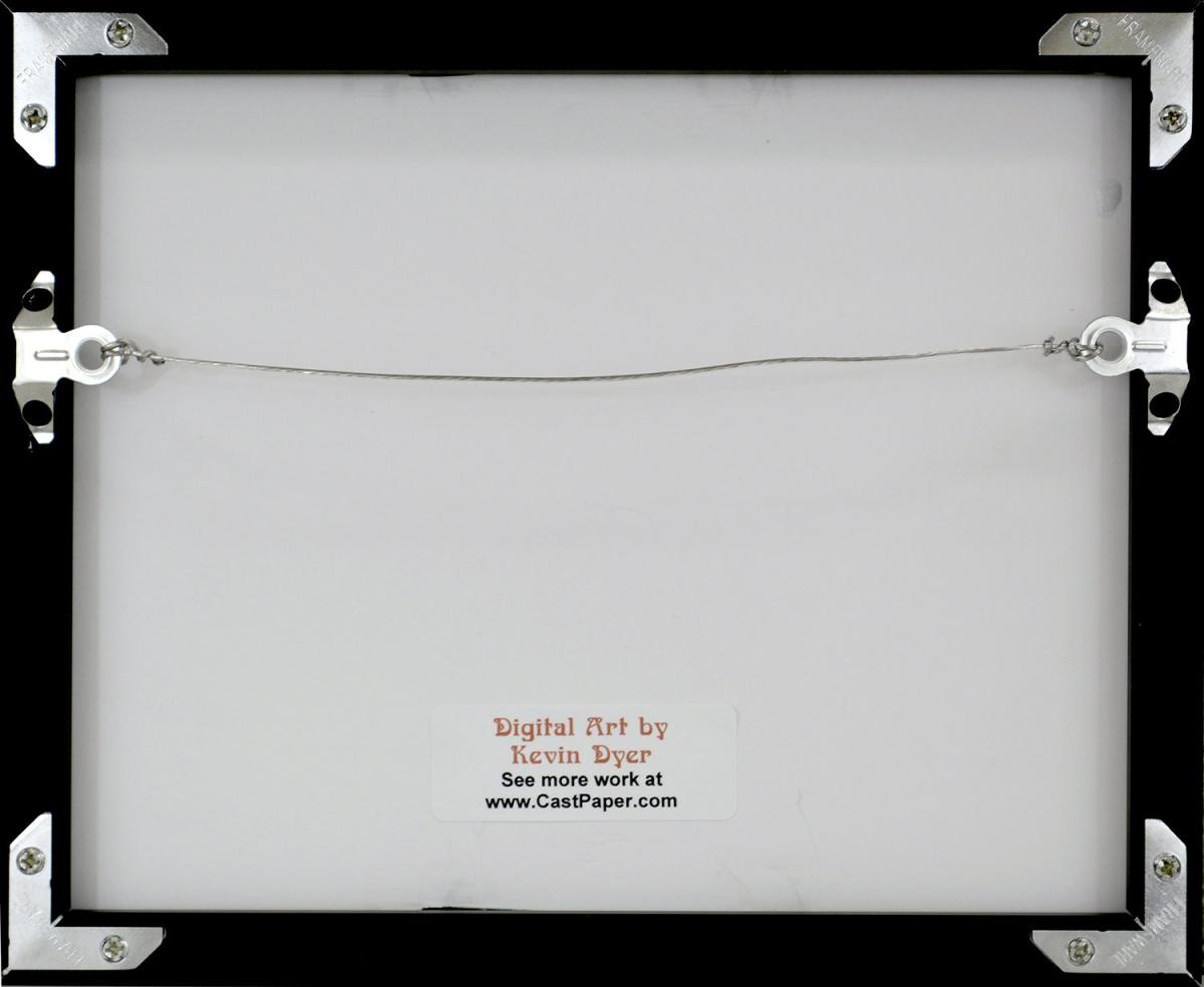 Flight of Fancy - Framed Digital Print - Flying Cat - Cat Angel - 8" x 10" picture