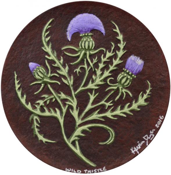 Wild Thistle - Hand Painted Paper Casting picture
