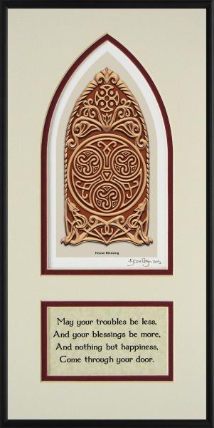 Celtic House Blessing - Framed Digital Art Print 8" x 16" picture