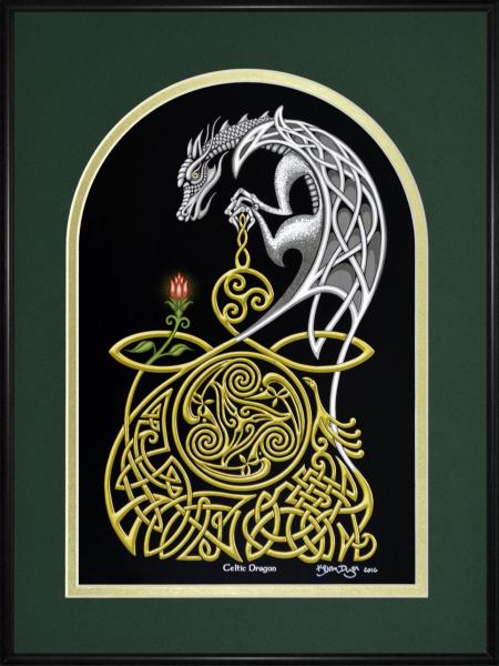 Celtic Dragon 12" x 16" Framed Digital Print picture