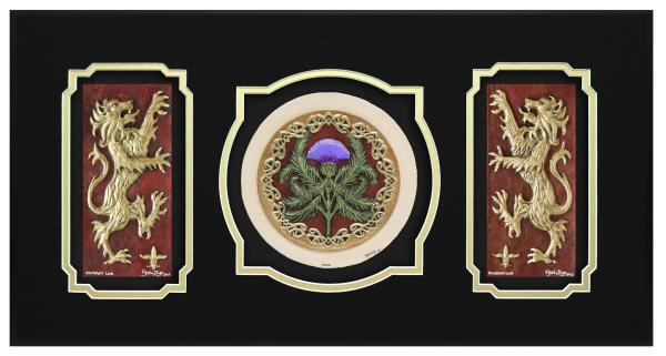 Scottish Triptych - Cast Paper - Celtic art - Scottish art - Scottish Gaelic - Scotland - Scottish clan - Emblem of Scotland picture