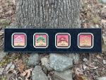 Four Seasons 8" x 32" - Hand Painted Cast Paper - Trees - Seasons - Spring, Summer, Autumn and Winter