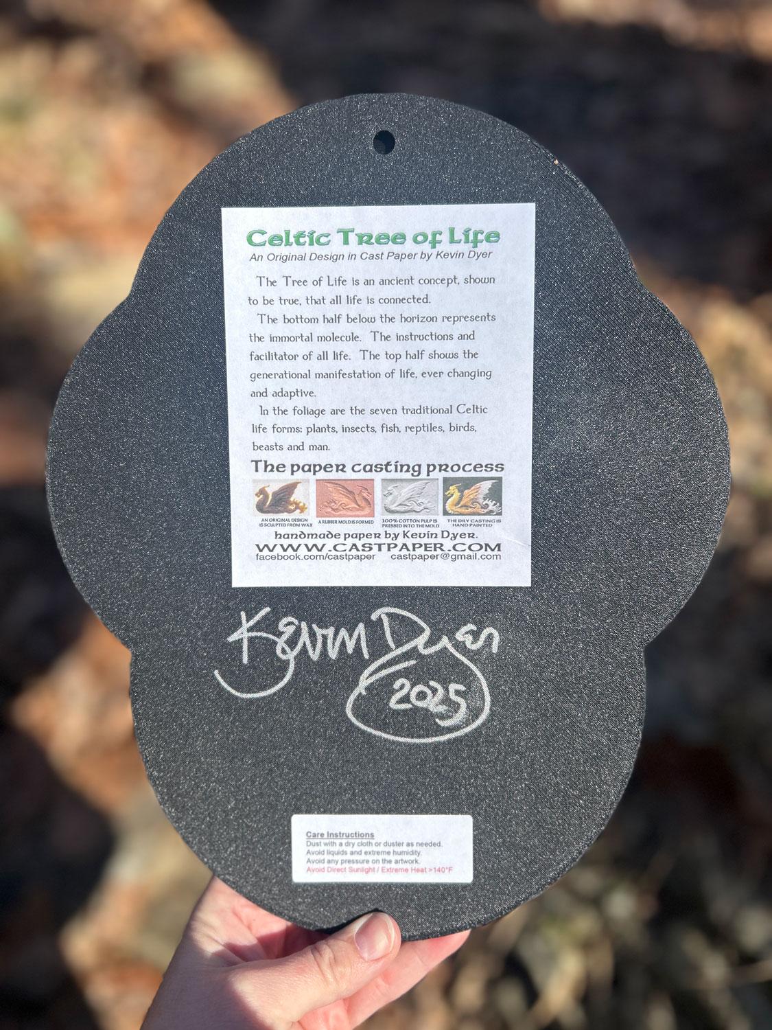 Celtic Tree of Life- Hand Painted Cast Paper - Aesthetic wall decor -  Great Oak - Acorn - Irish art  yggdrasil picture