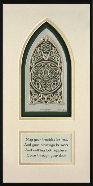 Celtic House Blessing Framed Hand Painted Paper Casting picture