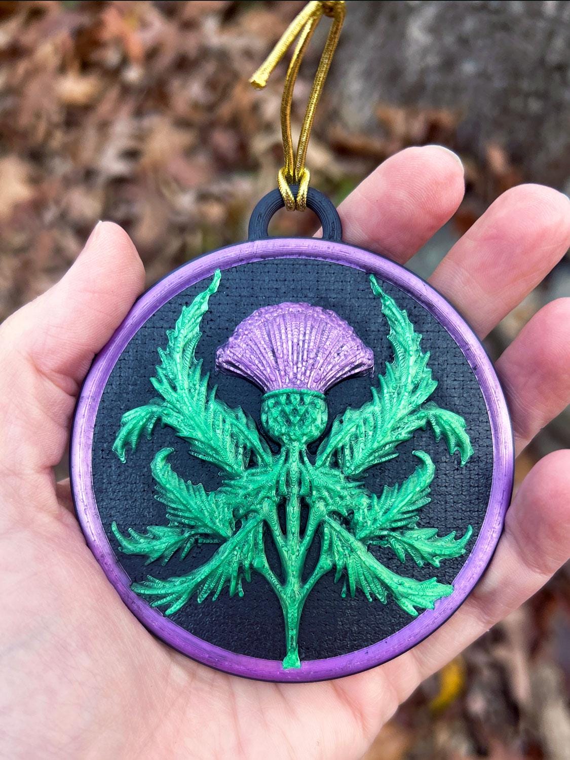 Scottish Thistle Ornament - Christmas - Scotland -Celtic - 3d Printed picture
