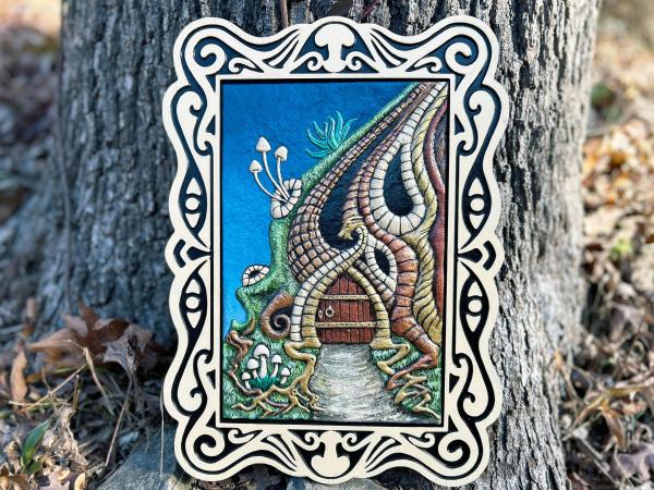 Portal - Handpainted  Cast Paper Kevin Dyer - fantasy art nature small door hobbit hole fairy house wonderland