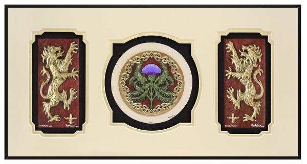 Scottish Triptych - Cast Paper - Celtic art - Scottish art - Scottish Gaelic - Scotland - Scottish clan - Emblem of Scotland picture