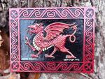 Welsh Dragon - Cast Paper - Fantasy art - Celtic Dragon - Celtic Knot -  Draco - Wyrm - Red Dragon - Wales - United Kingdom