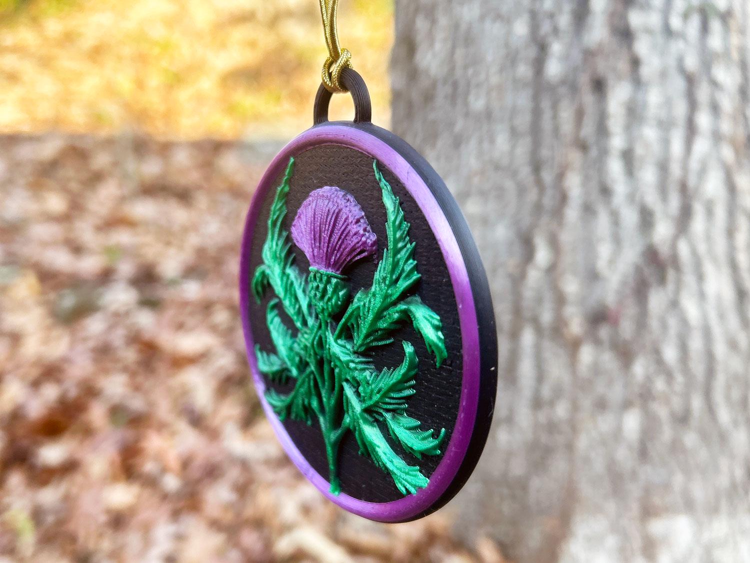 Scottish Thistle Ornament - Christmas - Scotland -Celtic - 3d Printed picture