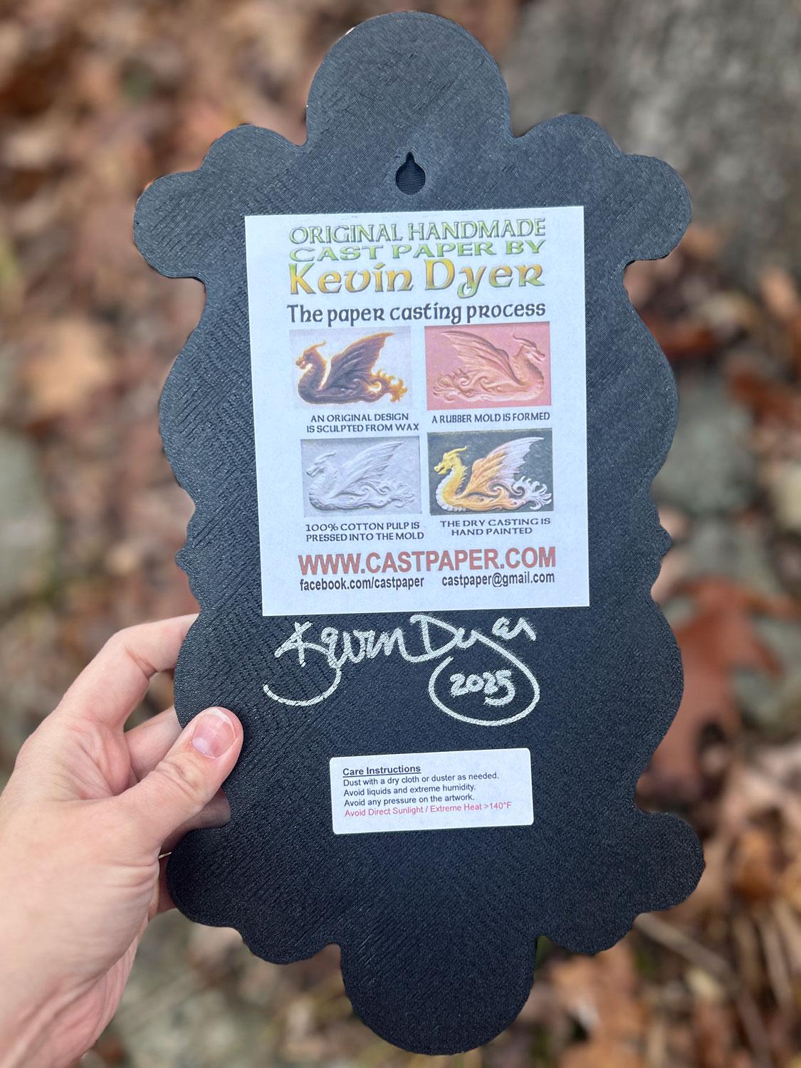 Sea Dragon  - Kevin Dyer Cast Paper - Fantasy Water Drake Wyrm Ocean Undine 3d Dimensional Hanging Wall Decor Aesthetic Handpainted Colorful picture