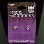 Transformer decepticon stud earrings