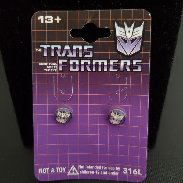 Transformer decepticon stud earrings picture