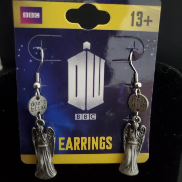 Dr who weeping angel dangle earrings