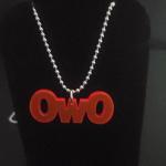 Acrylic red owo necklace