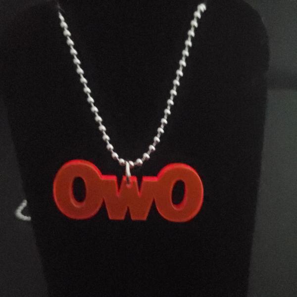 Acrylic red owo necklace