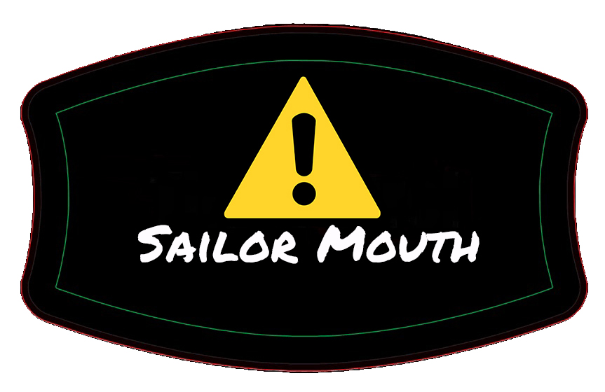 Caution Sailor Mouth Cloth Mask with filter pocket