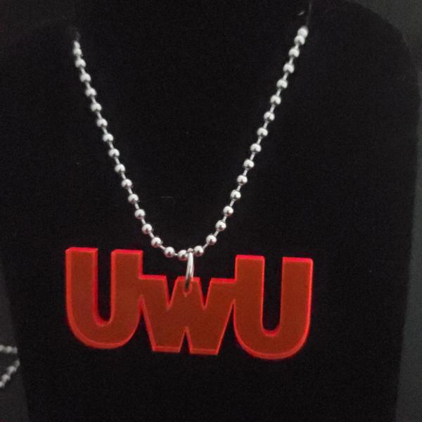 Acrylic red uwu necklace picture