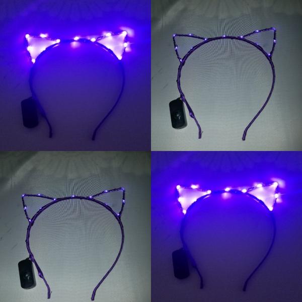 Purple wired cat ears