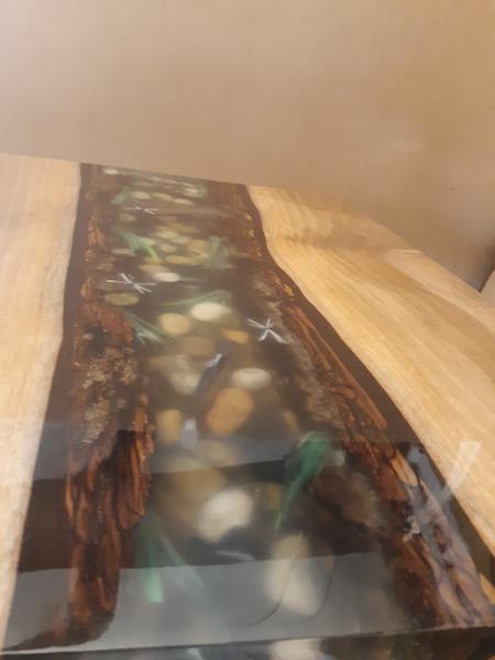 Epoxy River Scene Table made of Pennsylvania Black Walnut picture