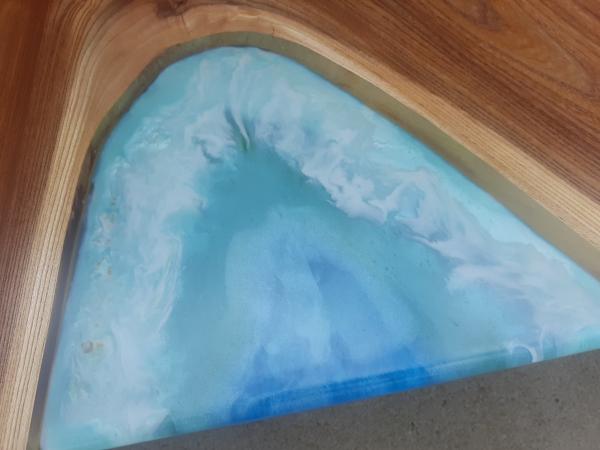 Epoxy River Ocean Scene Table made of Elm wood picture