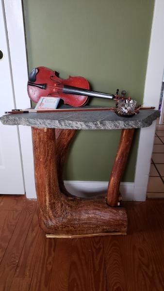 Natural Stump End Table w/soap stone top picture