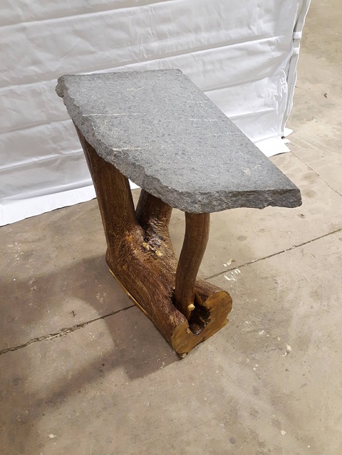 Natural Stump End Table w/soap stone top picture