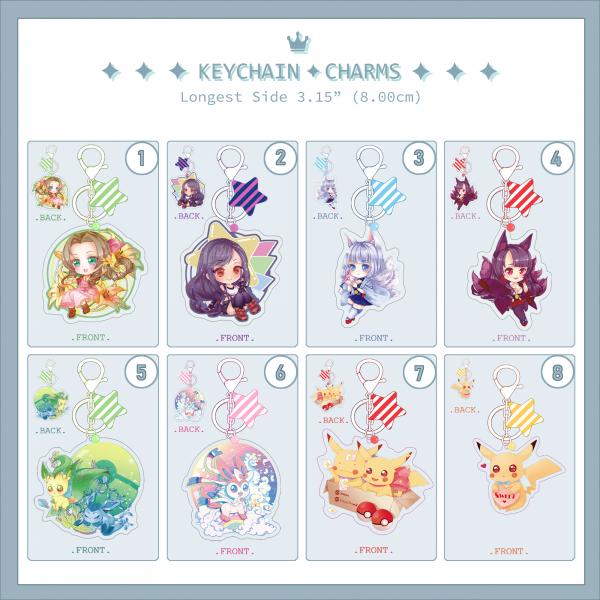 Acrylic Key Chains/Charms/Select your favorite
